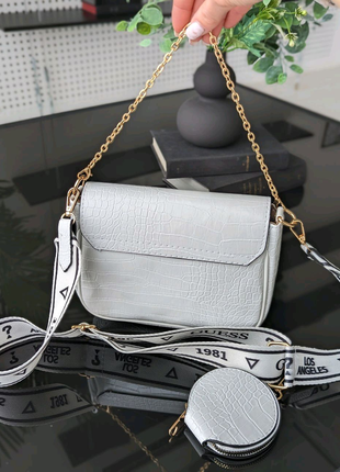 Топ хіт лета сумка кросс боді guess Ederla рептилія 2 в 13 фото