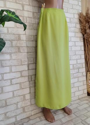 Яркая шифоновая летняя юбка в пол в два сочных цвета: салатовый и жёлтый, размер л-ка3 фото