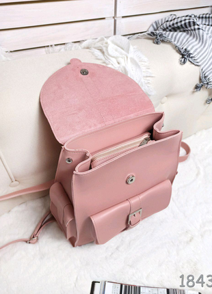Жіночий рюкзак рожевий пудровий4 фото