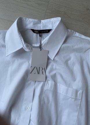 Нова біла сорочка рубашка зара zara новая белая рубашка сукня платье7 фото