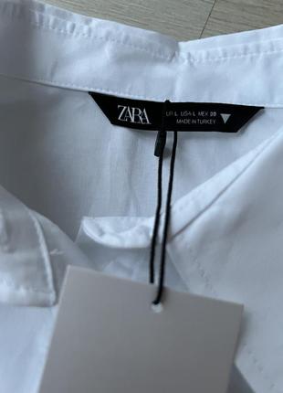 Нова біла сорочка рубашка зара zara новая белая рубашка сукня платье5 фото