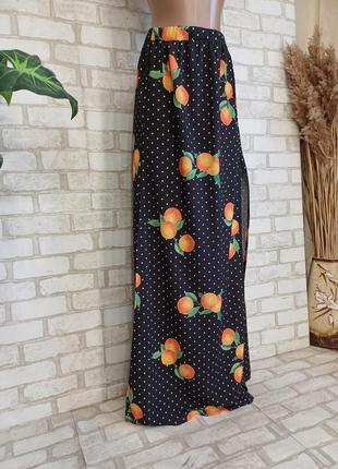 Фирменная prettylittlething шикарная юбка в пол/длинная юбка с апельсинами, размер с-м3 фото