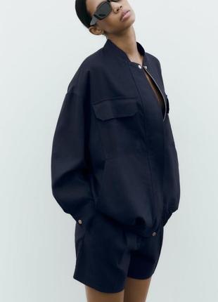 Неуловимый льняной бомбер/пиджак/куртка zara из лимитированной коллекции.2 фото