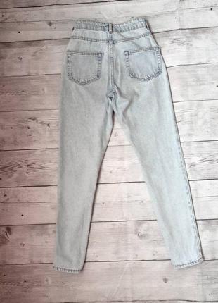 Mom широкі прямі джинси мом висока посадка скіні широкі завужені джинс штани брюки банани3 фото