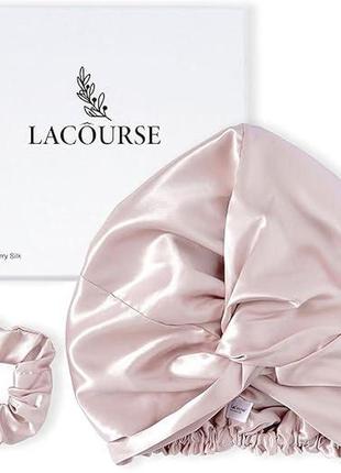 Шапочка lacourse из 100% натурального шелка 22momme для сна, (один размер, розовый)