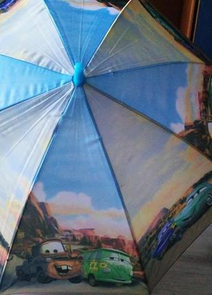 Зонт для мальчика тачки машинки 5-9 лет2 фото