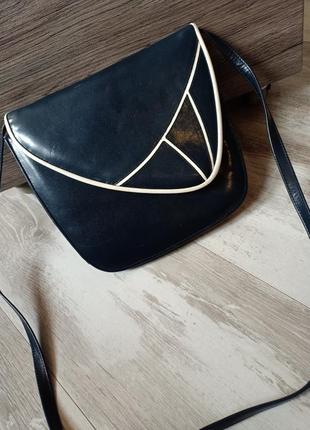 Женская винтажная сумочка натуральная кожа с длинной ручкой van dull
