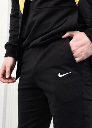 Штани чоловічі демісезонні трикотажні в стилі nike чорні, високої якості6 фото