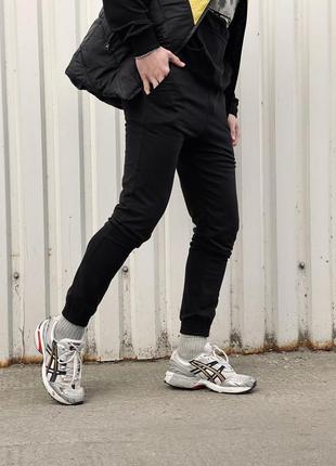Штани чоловічі демісезонні трикотажні в стилі nike чорні, високої якості3 фото