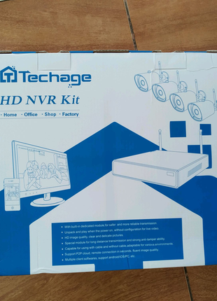 Комплект wifi відеоспостереження techage на 4 камери.