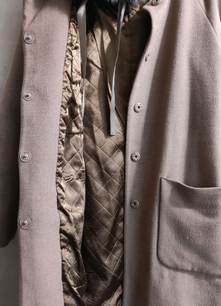 Шерстянное стильне пальто з натуральним хутром, 36/s3 фото