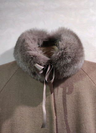 Шерстянное стильне пальто з натуральним хутром, 36/s4 фото