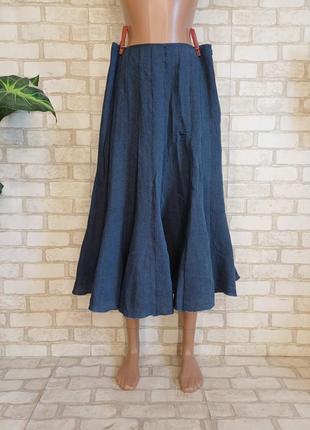 Фирменная per una стильная юбка миди на 58 % лен и 42 % вискоза, размер л-ка1 фото