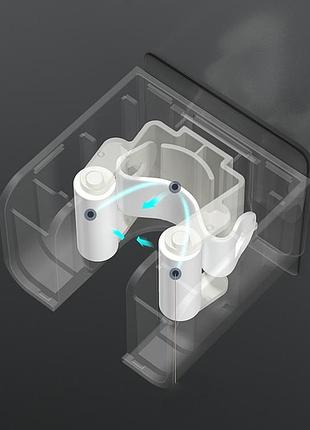 Держатель настенный для швабры и метлы, черный