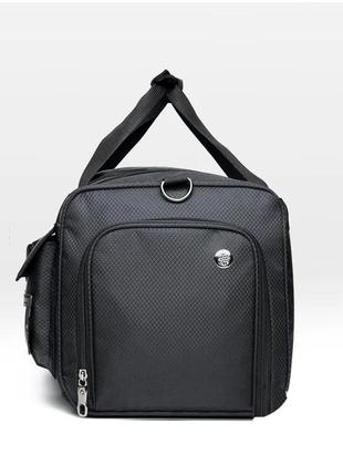 Спортивна сумка sv scione nylon для тренажерного залу, заняття спортом 36-55 l чорний (sv2627)2 фото