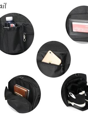 Спортивна сумка sv scione nylon для тренажерного залу, заняття спортом 36-55 l чорний (sv2627)8 фото