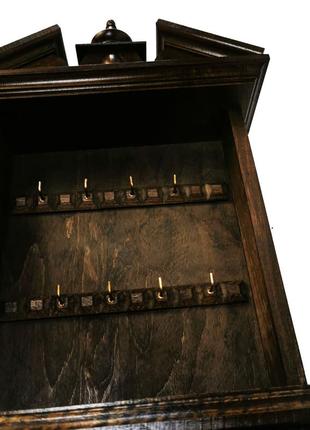 Ключница sv настенная деревянная с часами 57x27x10 cm коричневая (ke-8)5 фото