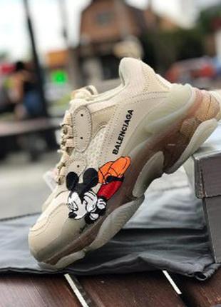 Кросівки balenciaga triple-s беж міккі 36-41р.