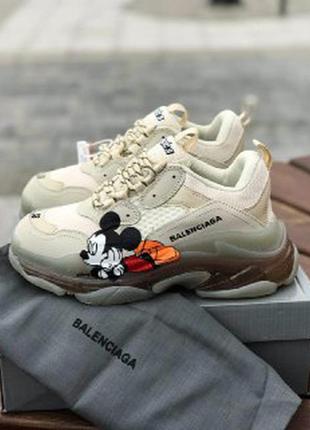 Кросівки balenciaga triple-s беж міккі 36-41р.3 фото