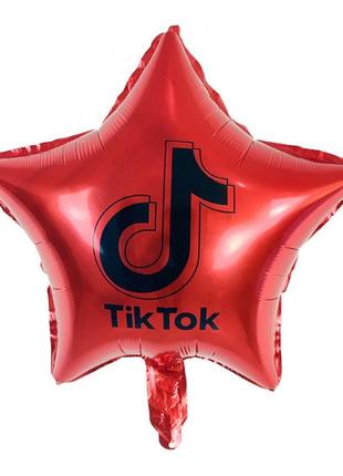 Фольгированный шар tiktok, червоний