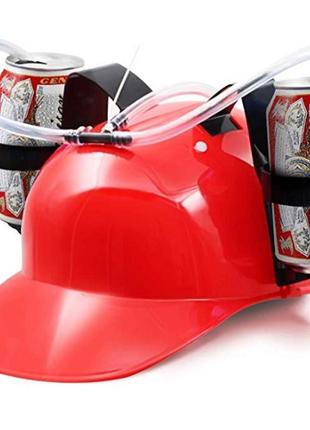 Шлем для пива и напитков, пивная каска , червоний1 фото