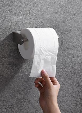Держатель sv для туалетной бумаги, полотенца в ванную комнату самоклеющийся, серебристый (sv2592wh)  ,2 фото