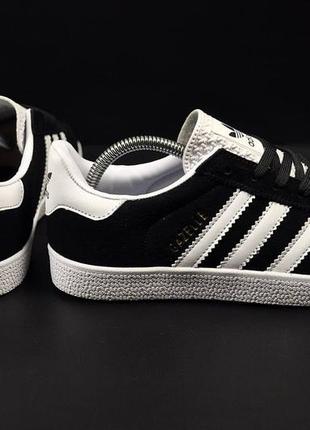 Мужские кроссовки adidas gazelle black &amp; white🔥3 фото