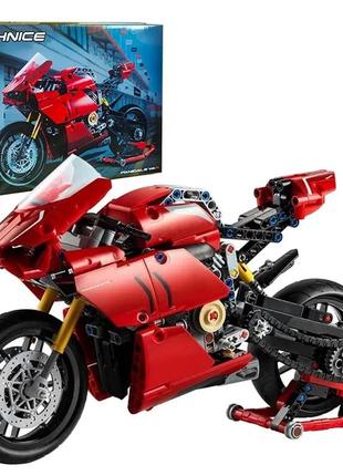 Модель мотоцикла sv для сборки из блоков конструктор 1478 шт. 32*19 см красный (sv35751)