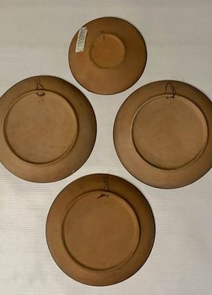 Четыре настенные керамические росписные тарелки, 70-80 те гг. закарпатье.