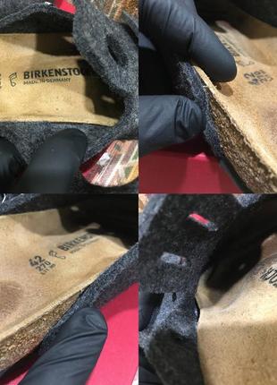 Тапочки birkenstock boston wool clog серого цвета мюли7 фото