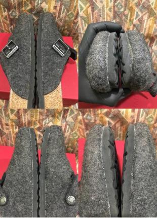 Тапочки birkenstock boston wool clog серого цвета мюли8 фото