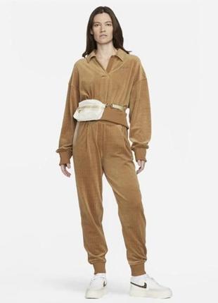 Спортивний велюровий костюм штани кофта nike sportswear brown