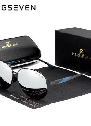 Чоловічі поляризаційні сонцезахисні окуляри kingseven nf7228 black silver код/артикул 184