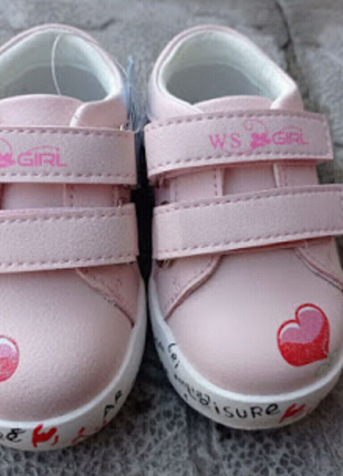 Кросівки для дівчаток рожеві, білі weestep 21-26р.3 фото