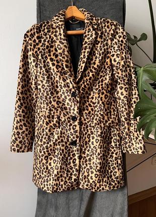 Бархатный пиджак блейзер леопард