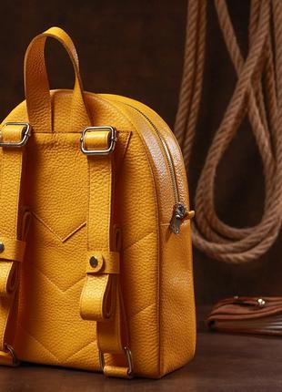 Яркий женский рюкзак из натуральной кожи shvigel 16321 желтый8 фото