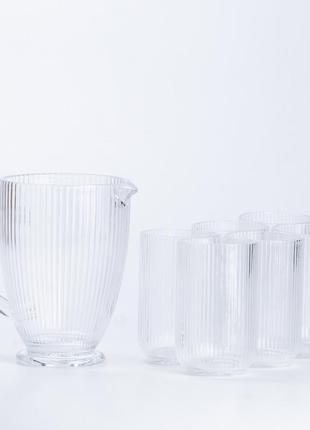 Чашка для чая и кофе в наборе со стаканом стеклянные прозрачные