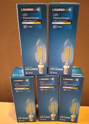 Світлодіодна led лампочка 2700к livarno lux е14. клас а+.