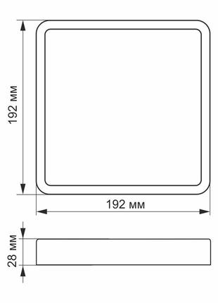 Світлодіодний світильник videx 18w 5000k квадратний накладний чорний (vl-dlss-185b)3 фото