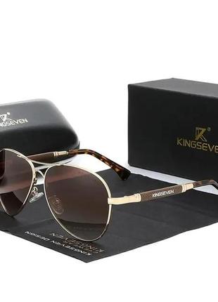 Поляризационные градиентные солнцезащитные очки для мужчин и женщин kingseven n7730 gold gradient brown1 фото