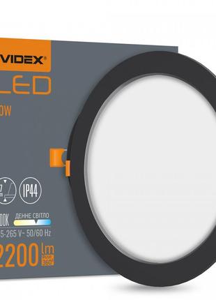 Точковий світильник вбудований круглий videx vl-dlbr-205b 20w 5000k чорний1 фото
