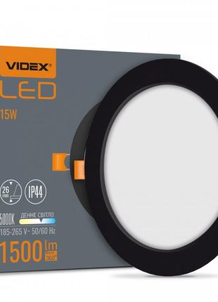Точечный светильник встраиваемый круглый videx vl-dlbr-155b 15w 5000k черный