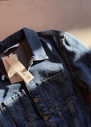 Джинсовое платье рубашка длины мини zara9 фото