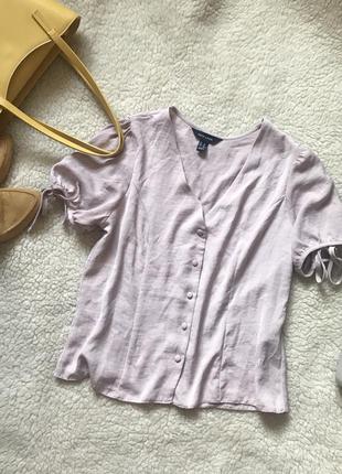 Блуза блузка футболка бежевая нюдовая с пуговицами завязками