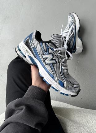 Круті чоловічі кросівки new balance 740 silver blue сріблясті з синім