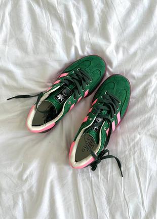 Кроссовки adidas gazelle gucci green pink