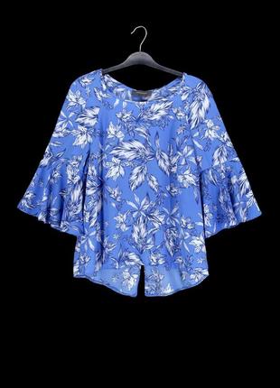Блузка "primark" голубая с цветочным принтом, uk10/eur38.