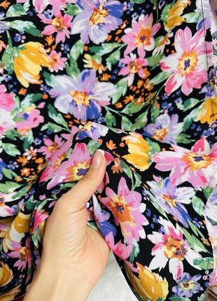 Платье миди в цветы с разрезом вискоза8 фото