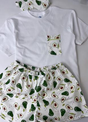 Пижама  детская в авокадо. пижама для девочки. детская домашняя одежда1 фото