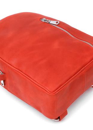 Шкіряний вінтажний жіночий рюкзак shvigel 16327 червоний3 фото